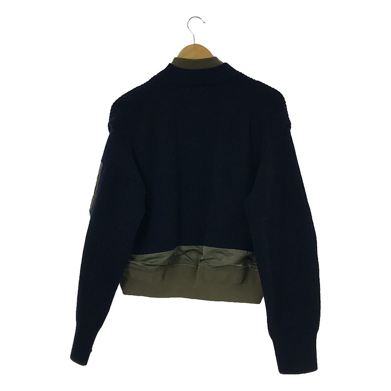sacai / サカイ 異素材 MA-1 ニット ドッキング ボンバージャケット / ブルゾン