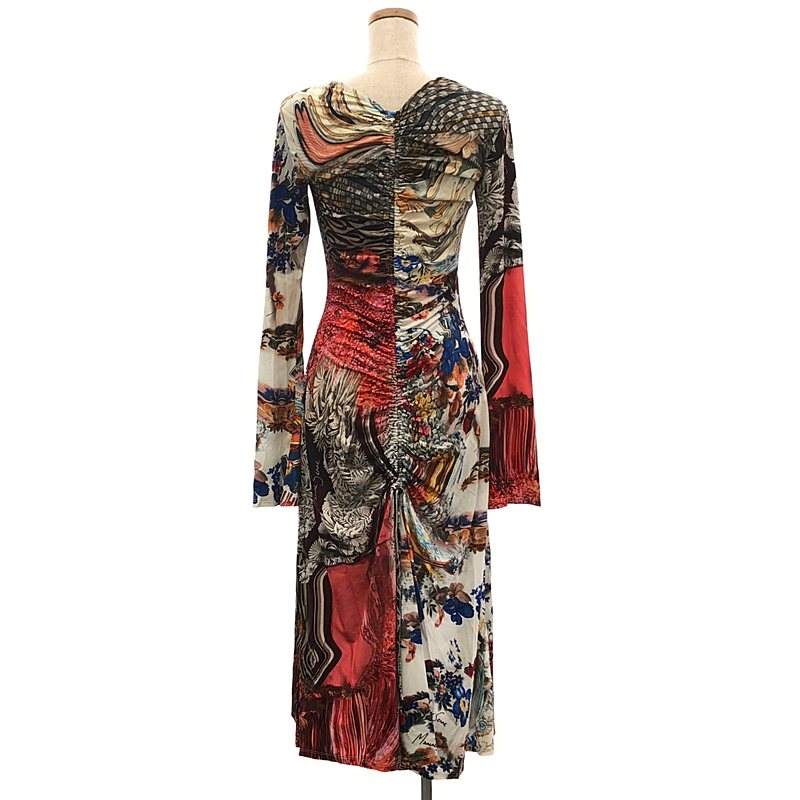 MARINE SERRE / マリーンセル Multicolor Fluid Dress バックギャザー ワンピース