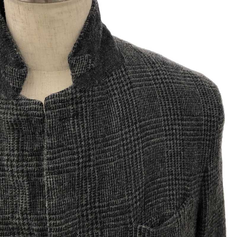 JUNYAWATANABE COMMEdesGARCONS MAN / ジュンヤワタナベマン ウール 縮絨 異素材 切替 エルボーパッチ シングルブレスト ジャケット / 総裏地
