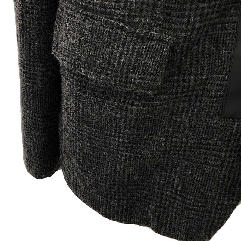 JUNYAWATANABE COMMEdesGARCONS MAN / ジュンヤワタナベマン ウール 縮絨 異素材 切替 エルボーパッチ シングルブレスト ジャケット / 総裏地