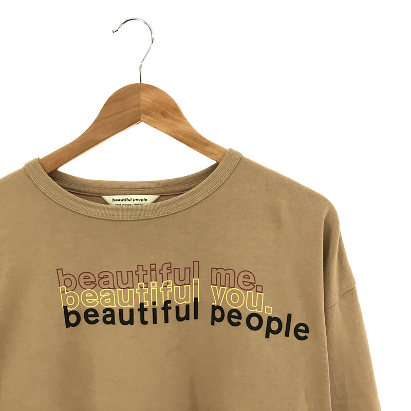 beautiful people / ビューティフルピープル suvin pima jersey long T-shirt コットン クルーネック オーバーシルエット フロントロゴ カットソー ロンT