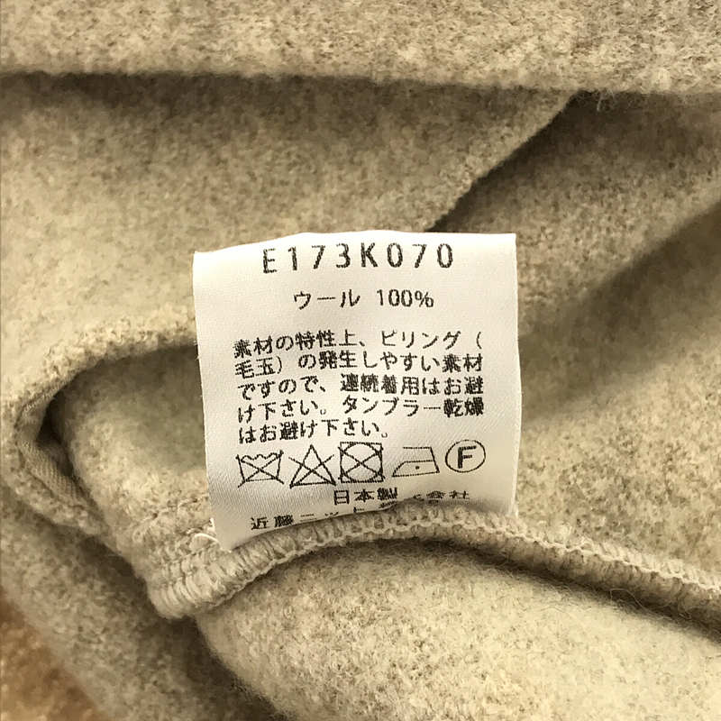 evam eva / エヴァムエヴァ press wool coat ノーカラー プレスウールコート