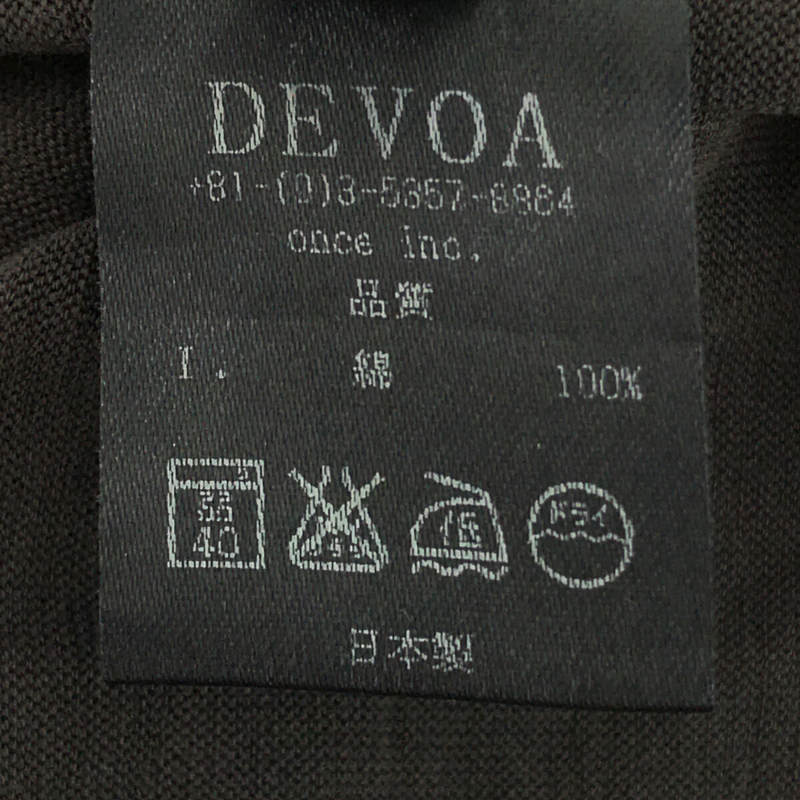 DEVOA / デヴォア Short Sleeve S/Z Twist Cotton Tシャツ C
