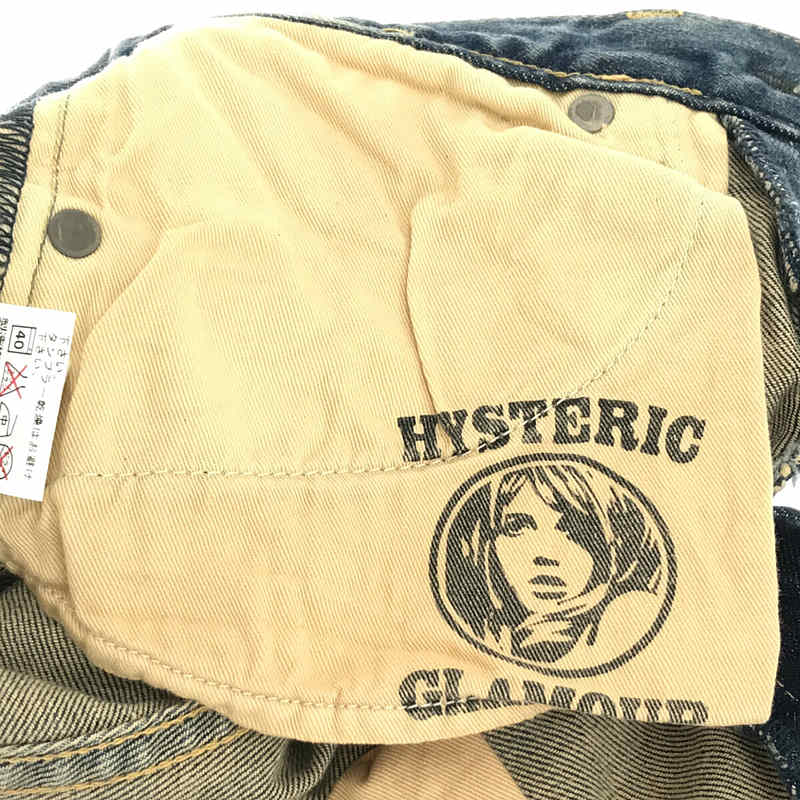 HYSTERIC GLAMOUR / ヒステリックグラマー x SKOLOCT DENIM PANTS 0163AP21 スコロクト コラボ 落書き ダメージ加工 スタッズ デニムパンツ