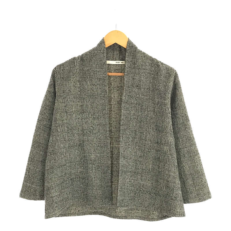 Glen check cardigan グレンチェック コットンウール カーディガン