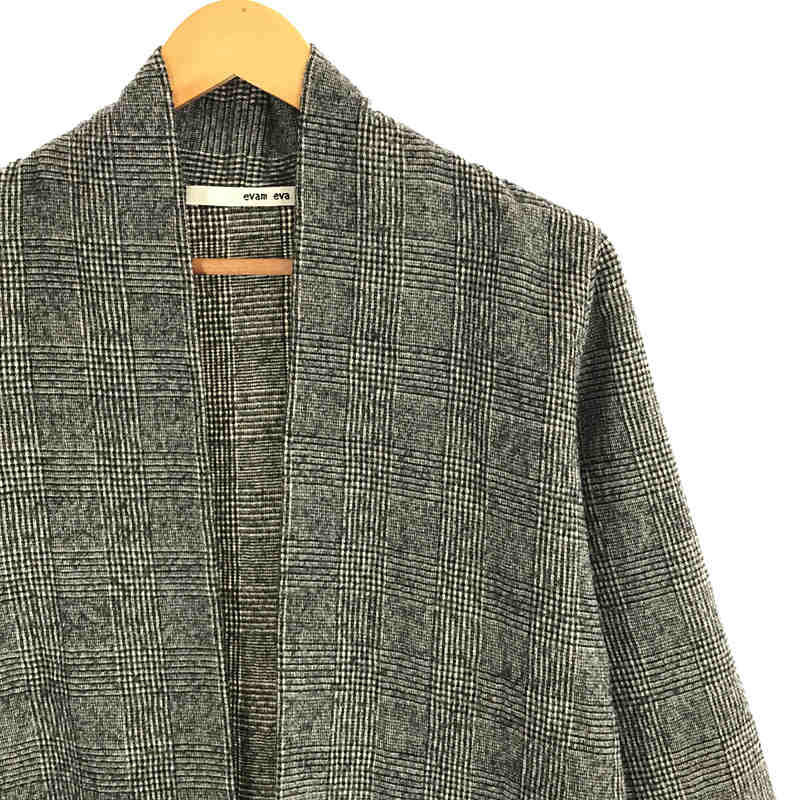 evam eva / エヴァムエヴァ Glen check cardigan グレンチェック コットンウール カーディガン