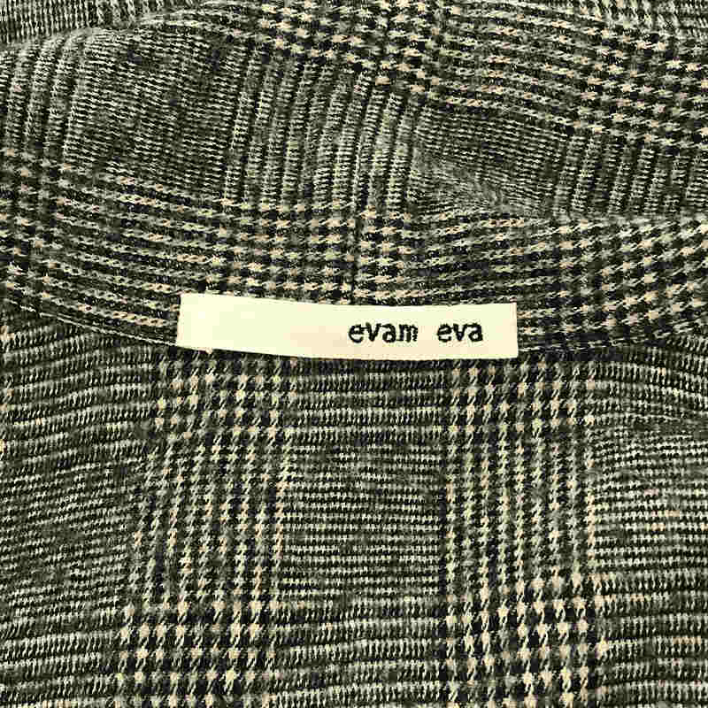 Glen check cardigan グレンチェック コットンウール カーディガンevam eva / エヴァムエヴァ