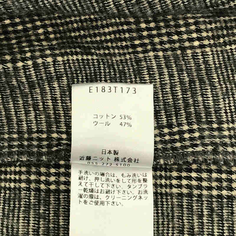 Glen check cardigan グレンチェック コットンウール カーディガンevam eva / エヴァムエヴァ