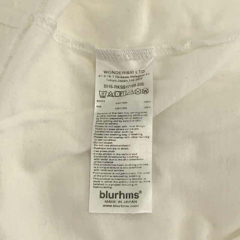 blurhms / ブラームス コットン クルーネック フロント3段ロゴ Tシャツ カットソー