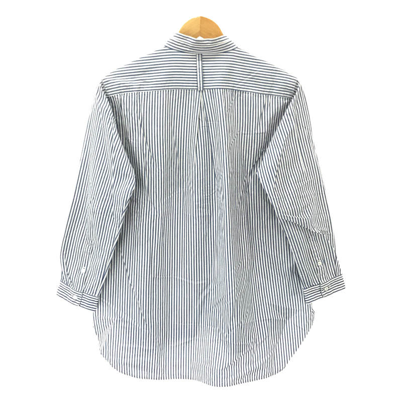 nest robe / ネストローブ コットン ストライプ ロング スタンドカラー シャツ