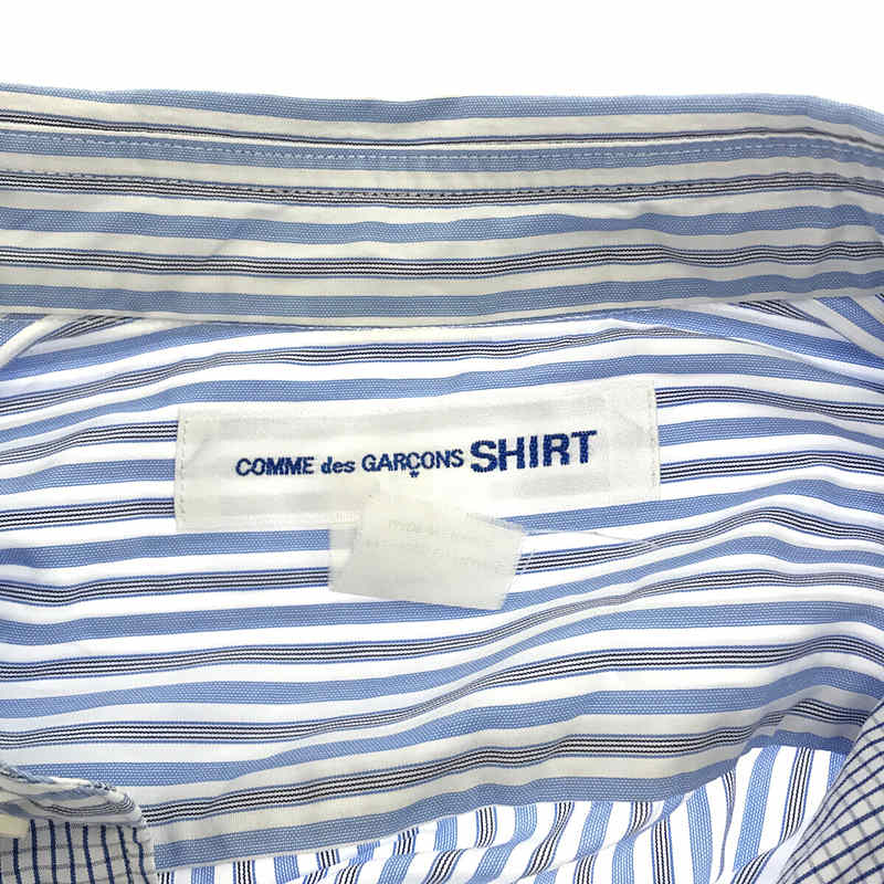 COMME des GARCONS SHIRT / コムデギャルソンシャツ パッチワーク コットン チェック ストライプ 切替 レギュラーカラー シャツ