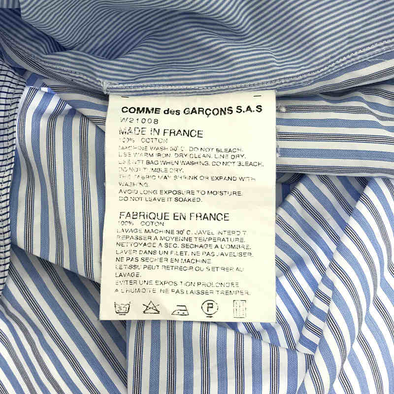 COMME des GARCONS SHIRT / コムデギャルソンシャツ パッチワーク コットン チェック ストライプ 切替 レギュラーカラー シャツ