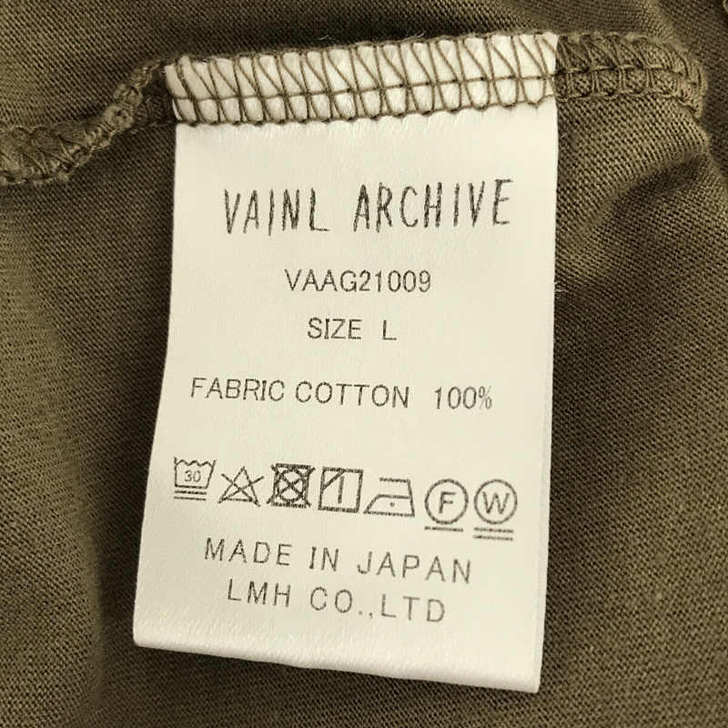 コットン ロゴ ポケット クルーネック Tシャツ カットソーVainl Archive / ヴァイナルアーカイブ