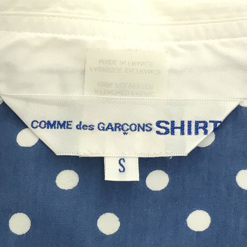 COMME des GARCONS SHIRT / コムデギャルソンシャツ コットン ストライプ ドット 切替 レギュラーカラー シャツ