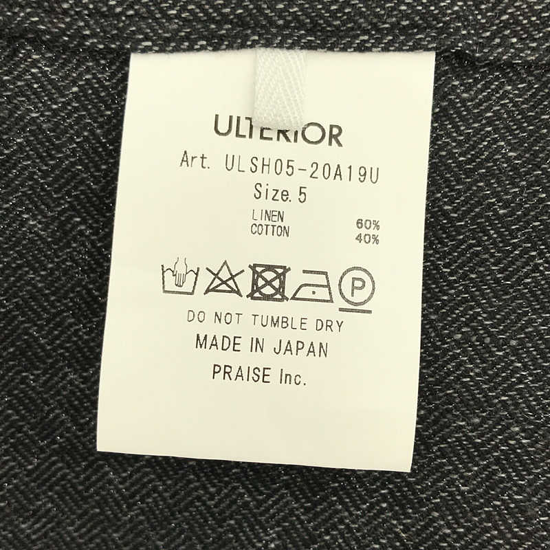 ULTERIOR / アルテリア INDIGO BASKET TWILL LAYERED SHIRT コットンリネン シャツ ジャケット