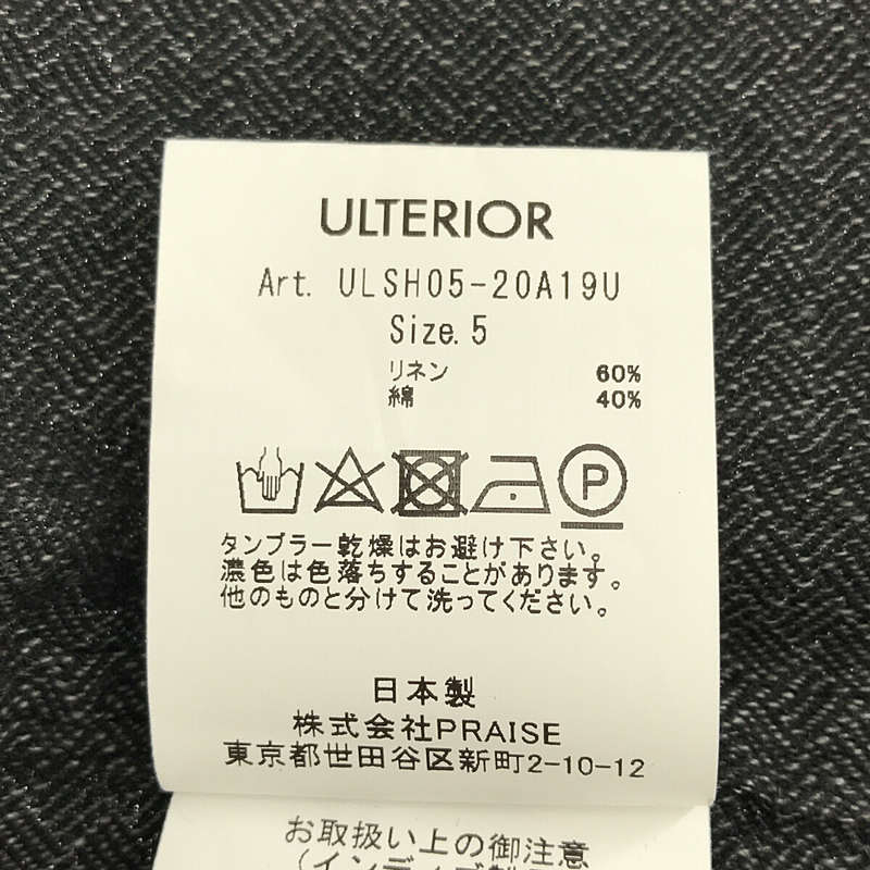 ULTERIOR / アルテリア INDIGO BASKET TWILL LAYERED SHIRT コットンリネン シャツ ジャケット