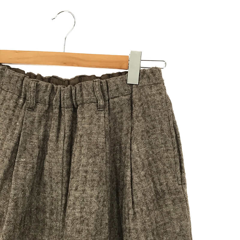 nest robe / ネストローブ リネンウールヘリンボンタックギャザーパンツ