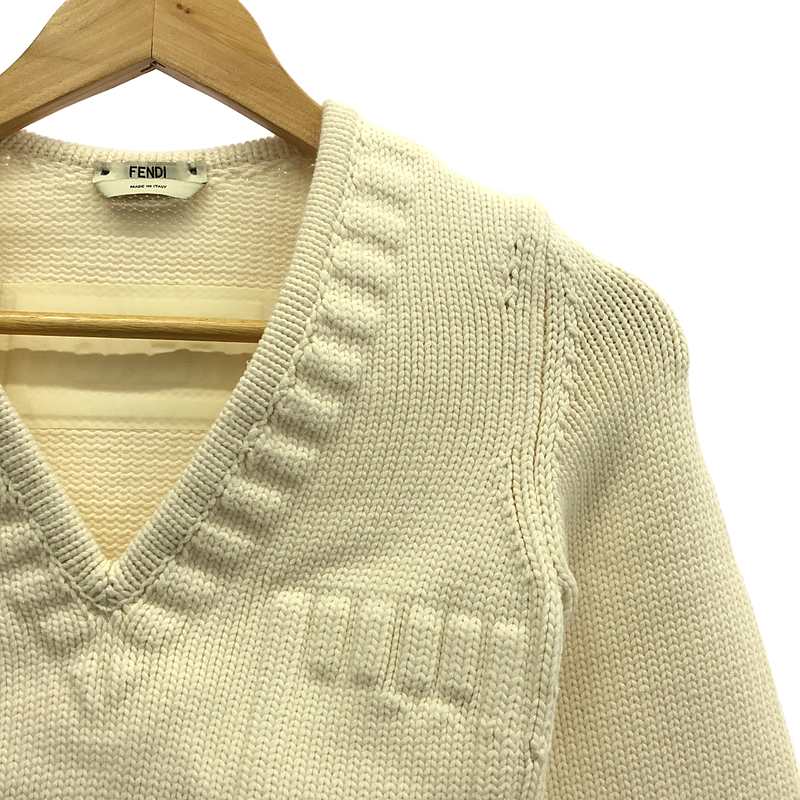 FENDI / フェンディ コットン フェイクポケット Vネック ニット