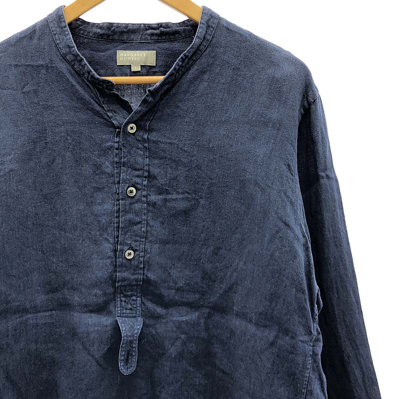 MARGARET HOWELL / マーガレットハウエル リネン バンドカラー プルオーバーシャツ