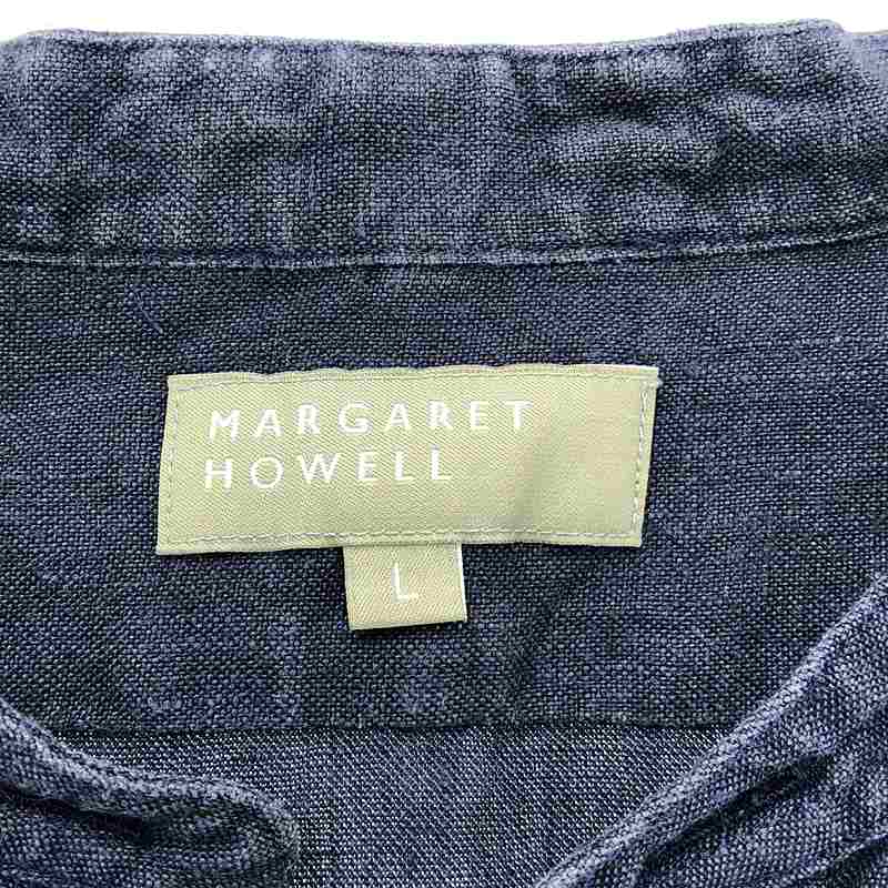 MARGARET HOWELL / マーガレットハウエル リネン バンドカラー プルオーバーシャツ