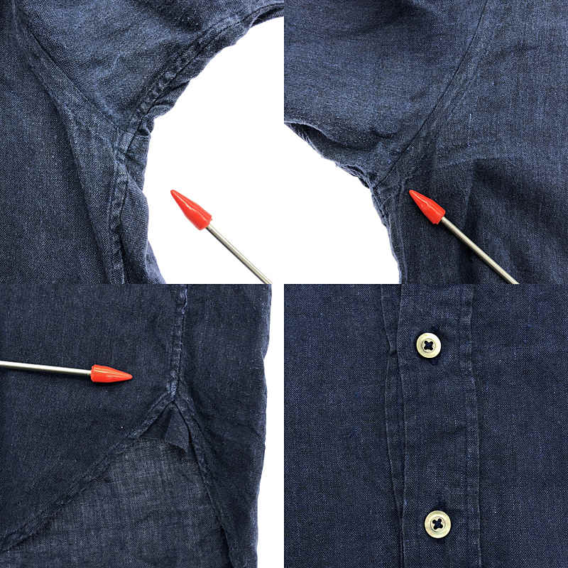 MARGARET HOWELL / マーガレットハウエル リネン バンドカラー プルオーバーシャツ