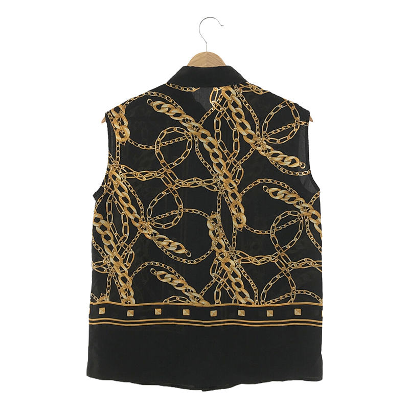 EQUIPMENT / エキップモン シルク 総柄プリント ノースリーブシャツ