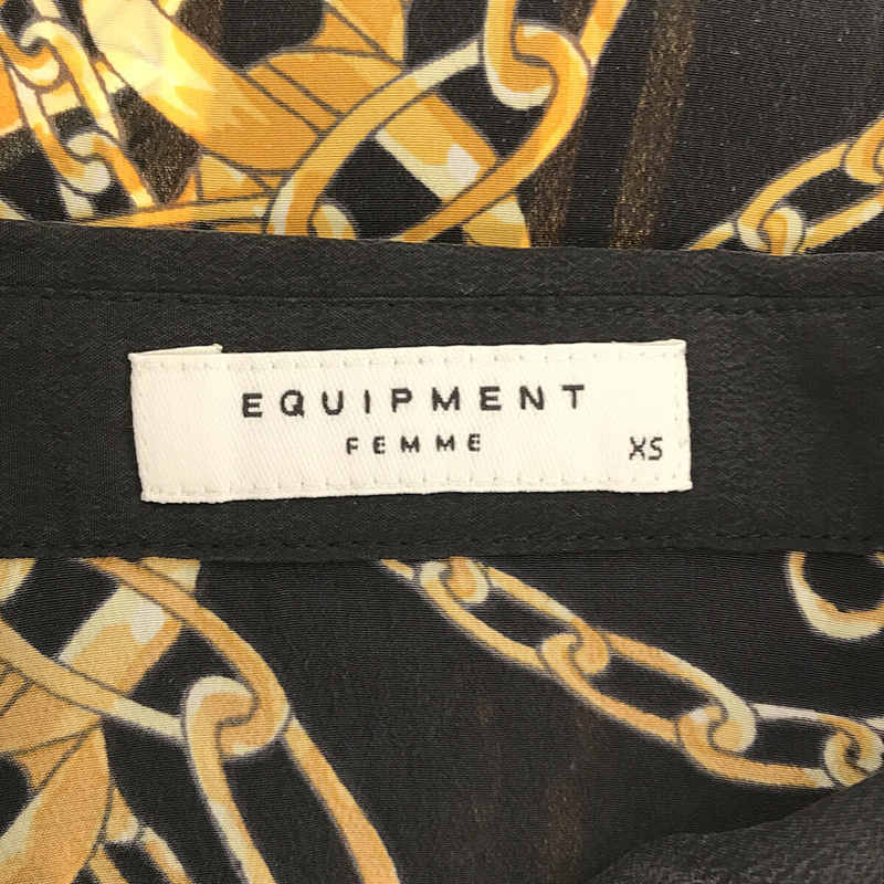 EQUIPMENT / エキップモン シルク 総柄プリント ノースリーブシャツ