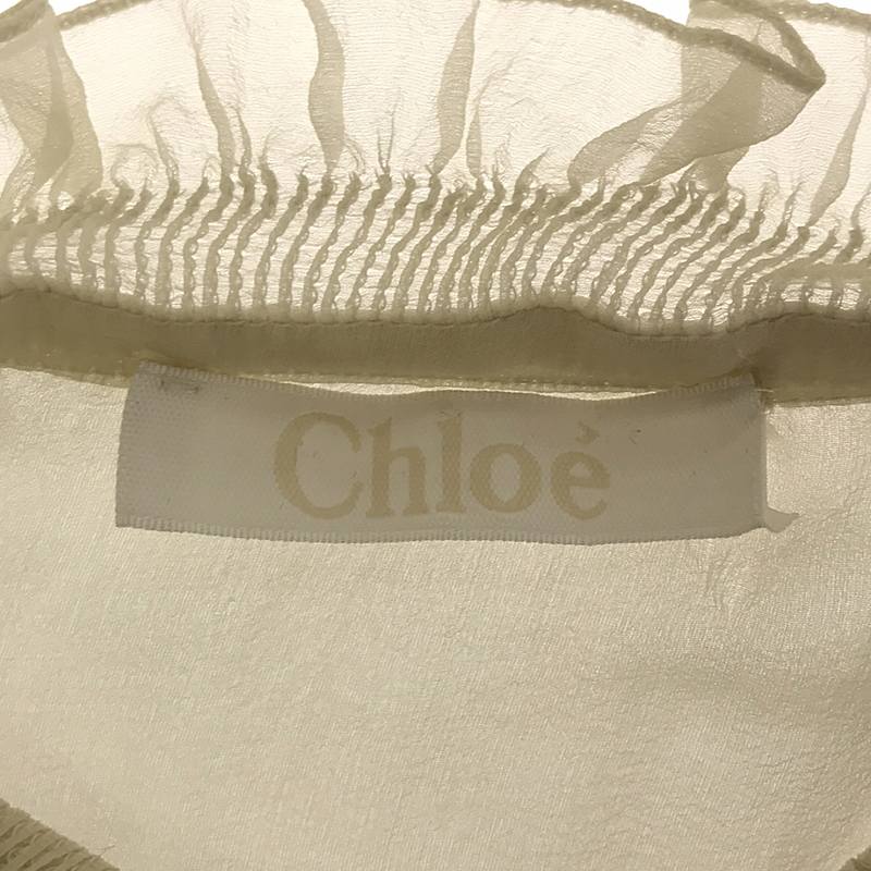 Chloe / クロエ シルク フリルノースリーブブラウス