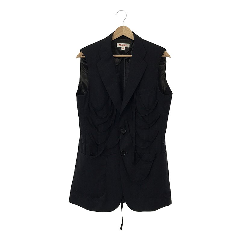 BONE TAILORED VEST / 装飾 ロング ジレ ベスト