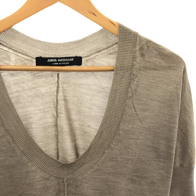 JUNYA WATANABE COMME des GARCONS / ジュンヤワタナベ シルク Vネック ドルマンスリーブニット