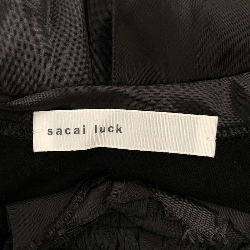 sacai luck / サカイラック チュール切替 バックプリーツ ドッキング  カットソー ブラウス