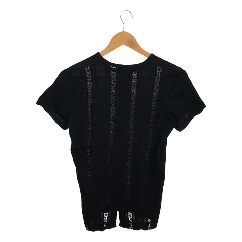 tricot COMME des GARCONS / トリココムデギャルソン バックレースストライプ切替Tシャツ