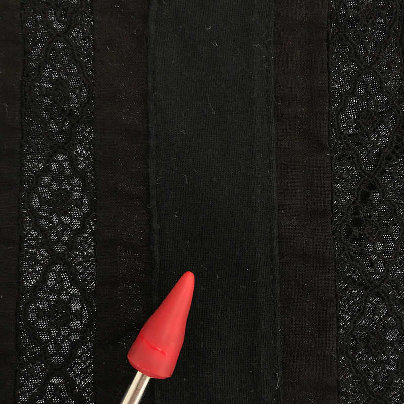 tricot COMME des GARCONS / トリココムデギャルソン バックレースストライプ切替Tシャツ