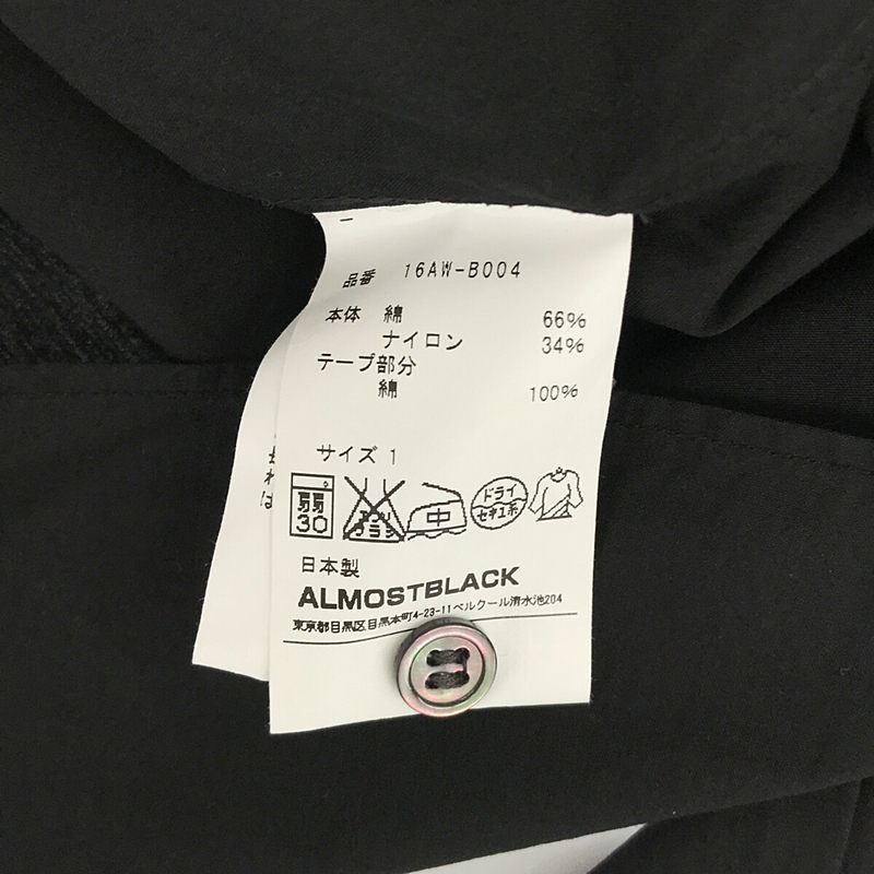 ALMOSTBLACK / オールモストブラック スリーブ カットアウト バンドカラーシャツ