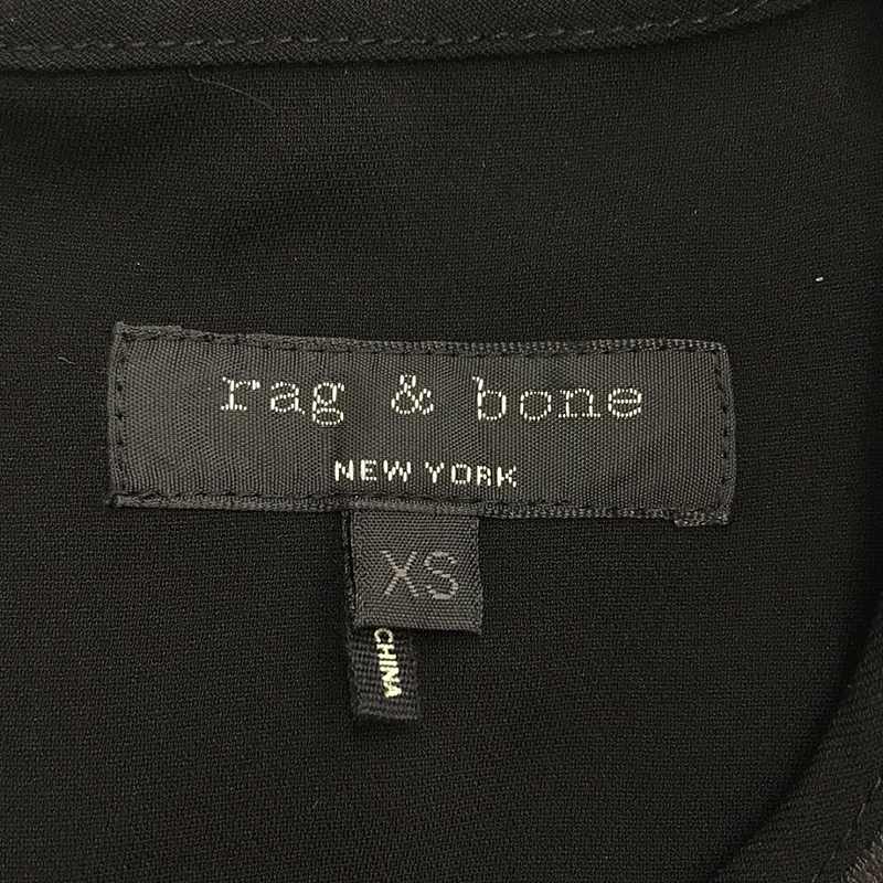 rag & bone / ラグアンドボーン ラムレザー切替 バックジップ スリーブレス ブラウス