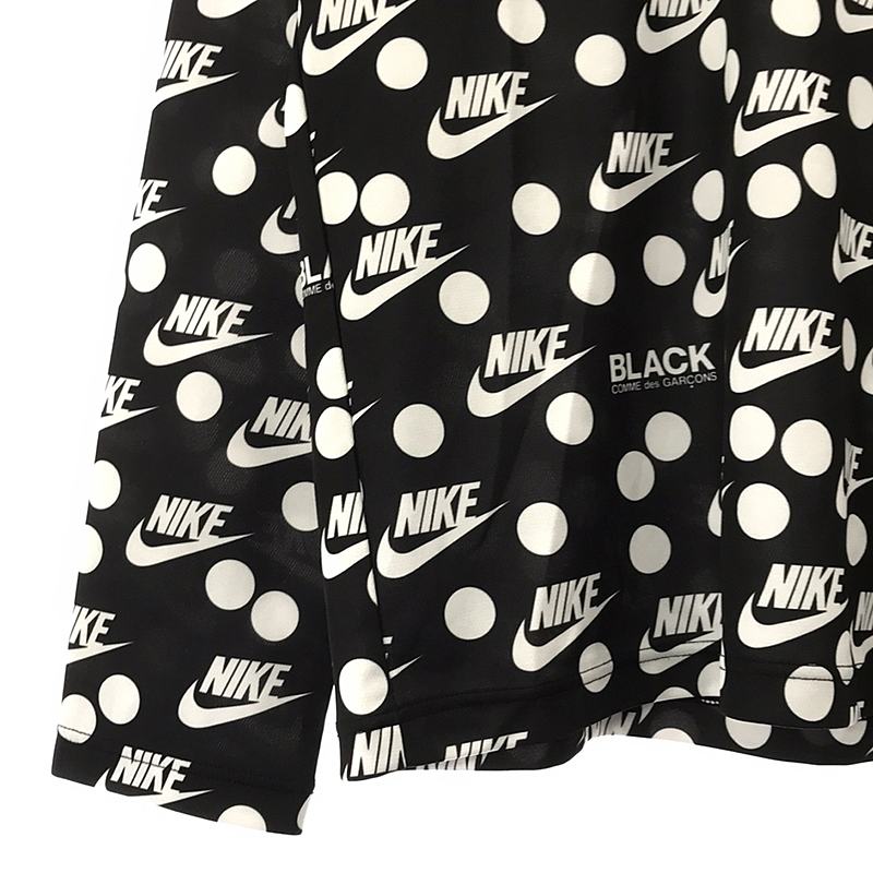 BLACK COMME des GARCONS / ブラックコムデギャルソン × NIKE ロゴ ドットプリント ロングスリーブ Tシャツ