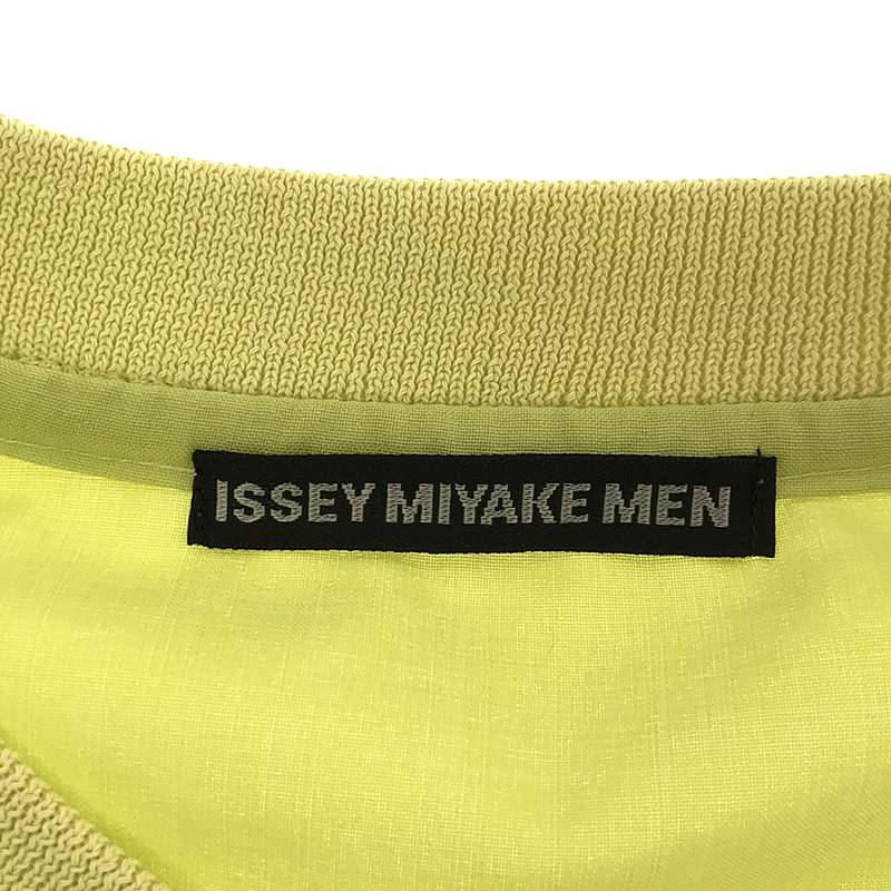 ISSEY MIYAKE MEN / イッセイミヤケメン シャツ ドッキング クルーネックプルオーバーニット