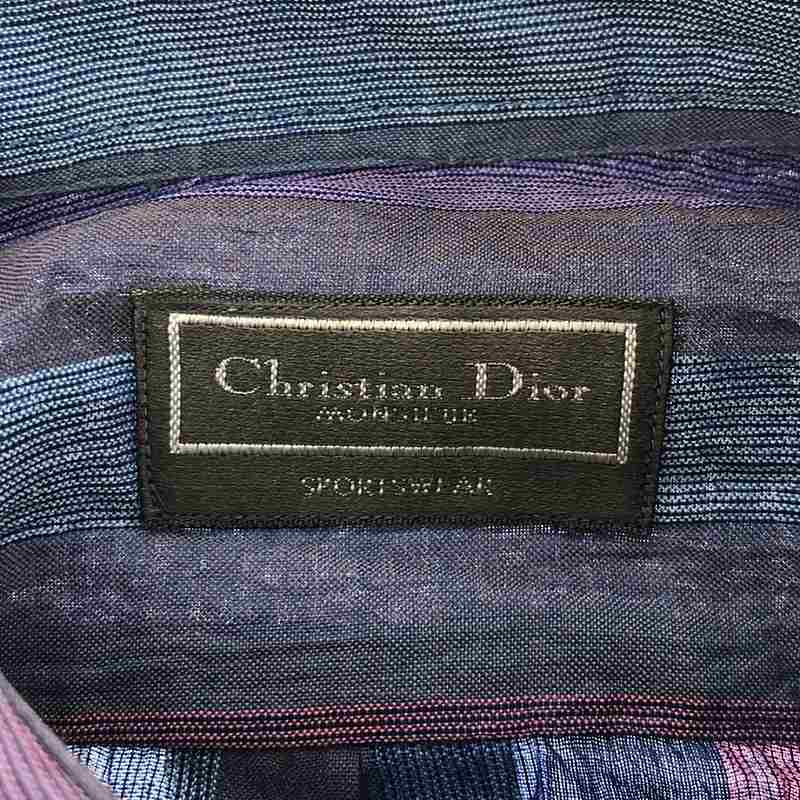 Christian Dior Monsieur / クリスチャンディオールムッシュ コットン リネン ストライプ 半袖シャツ