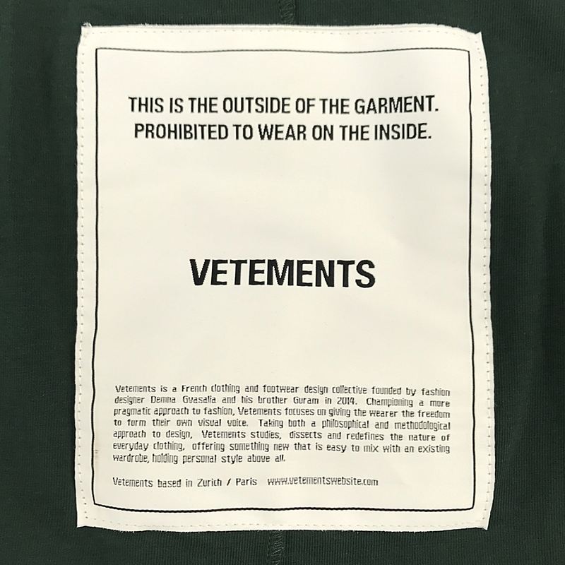 VETEMENTS / ヴェトモン インサイドアウト タートルネック ロングスリーブカットソー