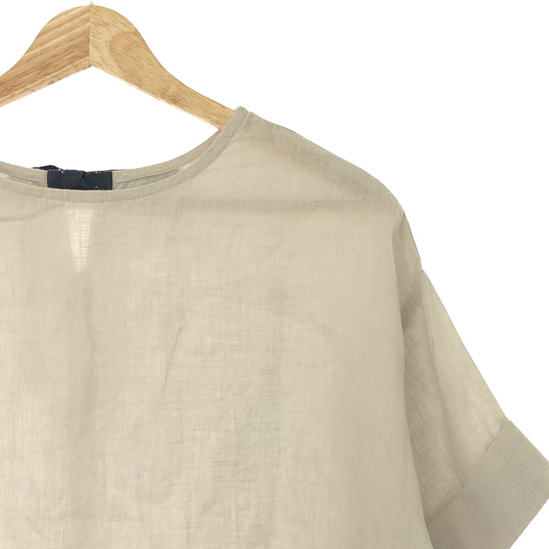 fog linen work / フォグリネンワーク リネン バックリボン 半袖 プルオーバー シャツ