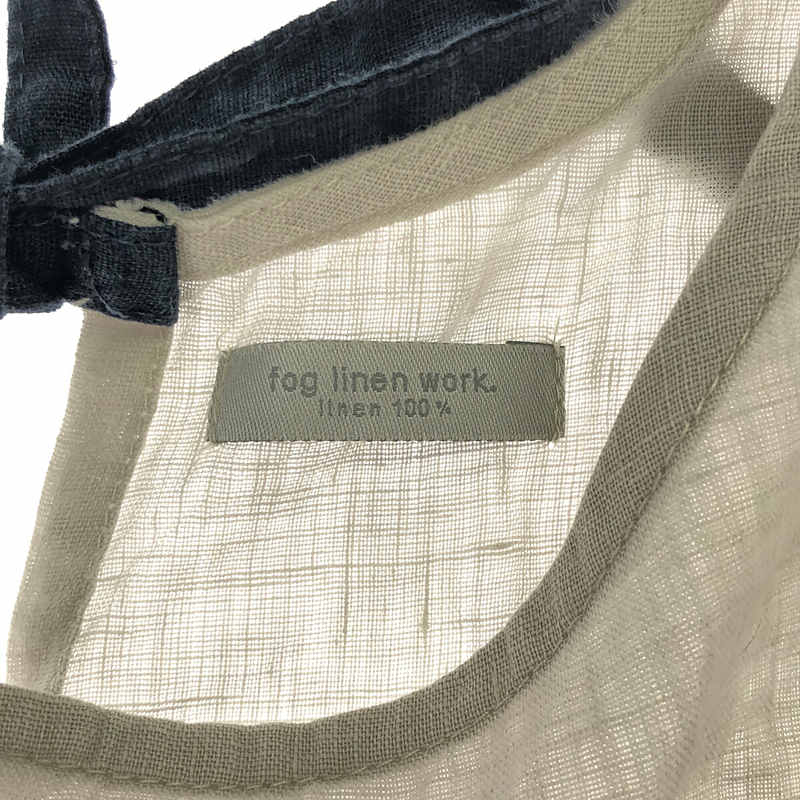 fog linen work / フォグリネンワーク リネン バックリボン 半袖 プルオーバー シャツ