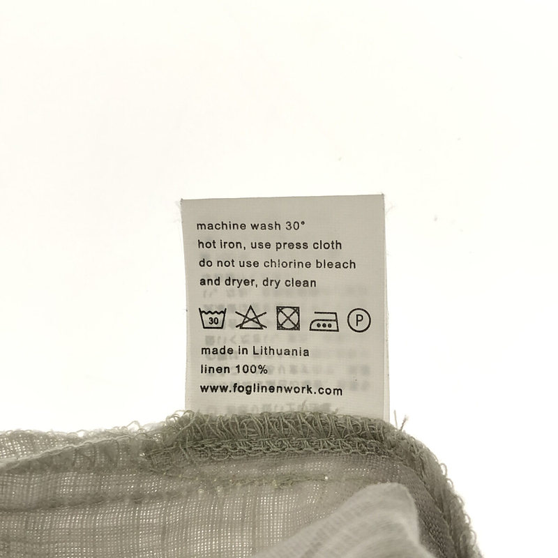 fog linen work / フォグリネンワーク リネン バックリボン 半袖 プルオーバー シャツ