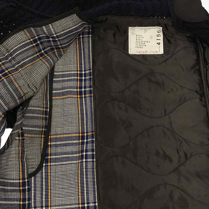 sacai / サカイ 異素材 再構築 ドッキング ニット キルティング ジャケット
