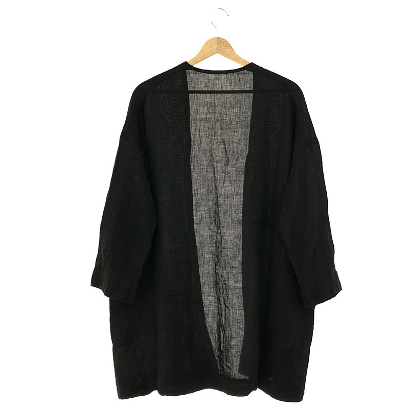 nest robe / ネストローブ リネン カラーレスジャケット カーディガン