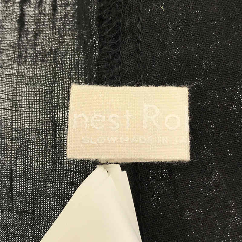 nest robe / ネストローブ リネン カラーレスジャケット カーディガン