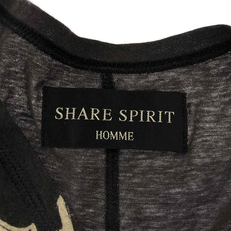 SHARE SPIRIT / シェアースピリット コットン ドクロ プリント Vネック Tシャツ