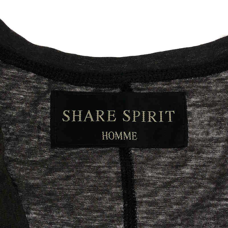 SHARE SPIRIT / シェアースピリット コットン ドクロ プリント Vネック Tシャツ