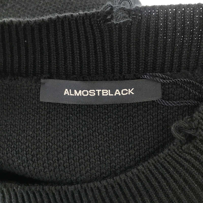 ALMOSTBLACK / オールモストブラック ダメージニットプルオーバー