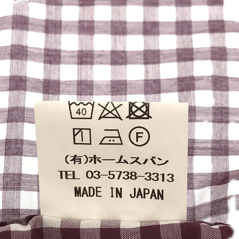 homspun / ホームスパン NEWギンガム Big プルオーバーブラウス シャツ