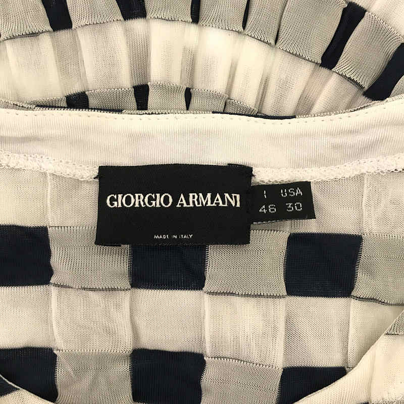 GIORGIO ARMANI / ジョルジオアルマーニ ブロックチェック ニット Tシャツ